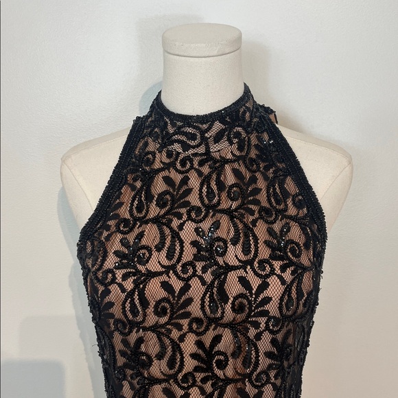 Scala Black Lace Halter Neck Evening Gown - Picture 6 of 17